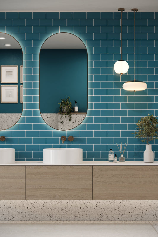 Small Flat Metro Teal Blue (150mm x 75mm)