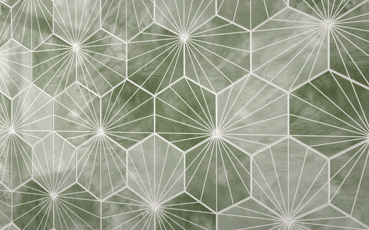 Hexagon Patterned Green (160mm x 185mm)
