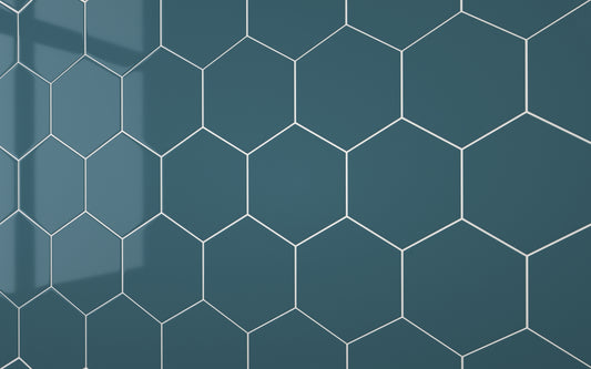 Hexagon Teal Blue (160mm x 185mm)