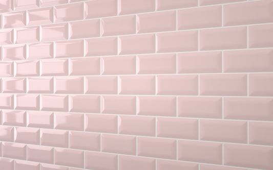 Bevel Metro Tile Pastel Pink (150mm x 75mm)