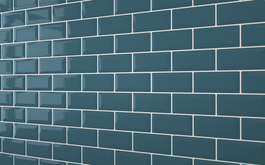 Bevel Metro Tile Teal Blue (150mm x 75mm)