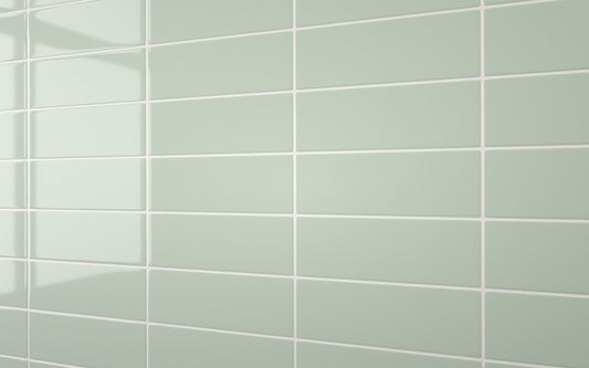 Flat Metro Large Linear Tile Glass Green (300mm x 100mm)