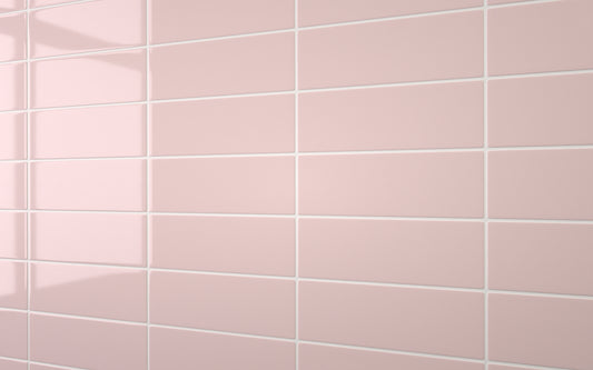 Flat Metro Large Linear Tile Pastel Pink (300mm x 100mm)