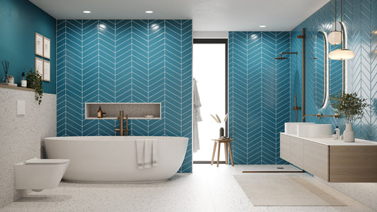 Chevron Teal Blue (345mm x 75mm)