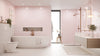 Flat Metro Large Brick Tile Pastel Pink (300mm x 100mm)