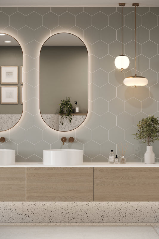 Hexagon Dark Grey (160mm x 185mm)
