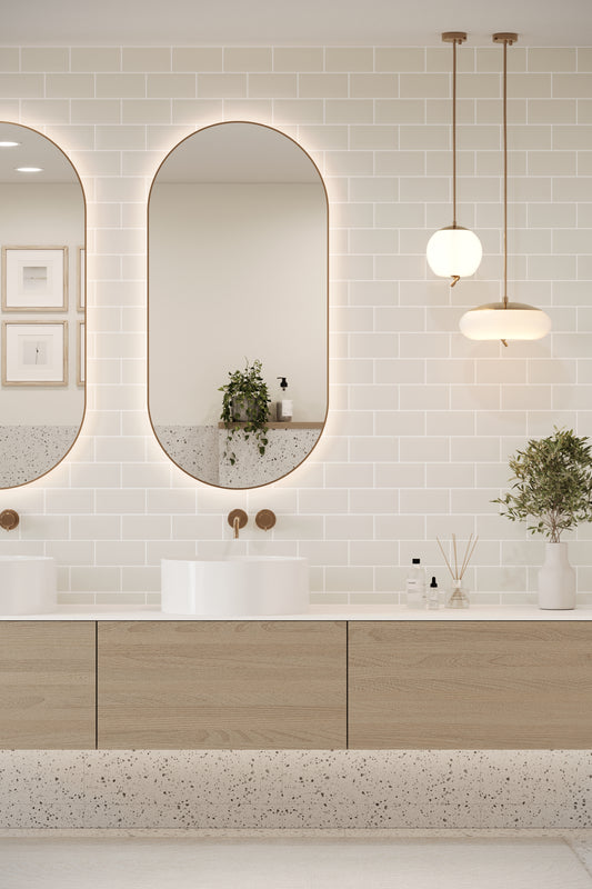 Bevel Metro Tile Light Grey (150mm x 75mm)