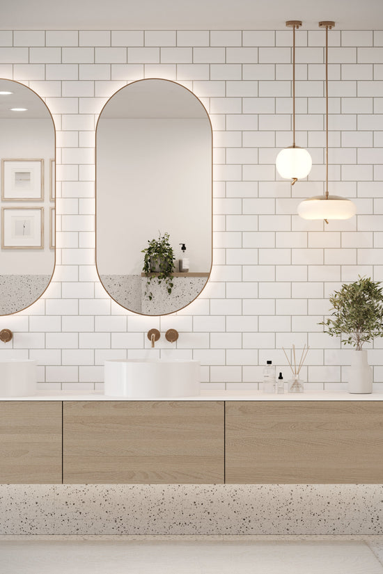 Bevel Metro Tile Wall Panel White - Reco Surfaces