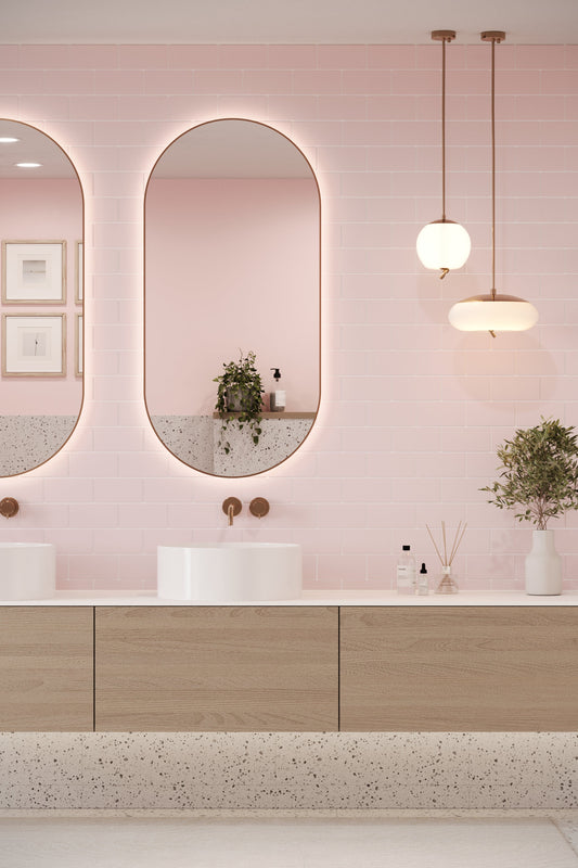 Small Flat Metro Pastel Pink (150mm x 75mm)