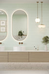 Flat Metro Large Brick Tile Glass Green (300mm x 100mm)