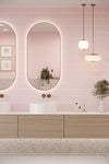 Flat Metro Large Brick Tile Pastel Pink (300mm x 100mm)