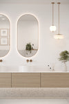Flat Metro Large Brick Tile White (300mm x 100mm)