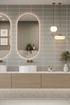 Flat Metro Large Linear Tile Dark Grey (300mm x 100mm)