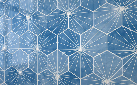 Hexagon Patterned Blue (160mm x 185mm)