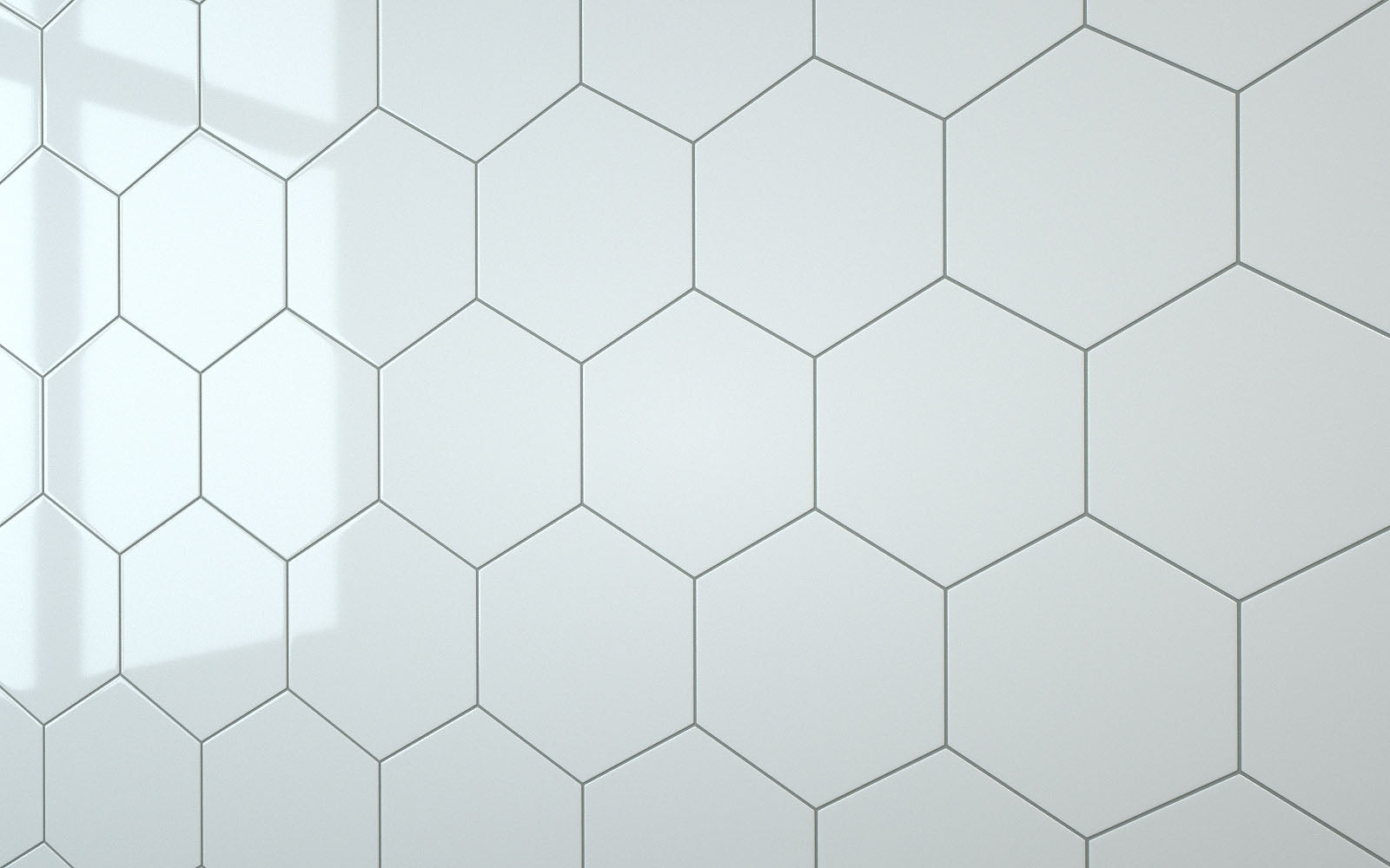 Sample: Hexagon White With Dark Grey Grout - Reco Surfaces