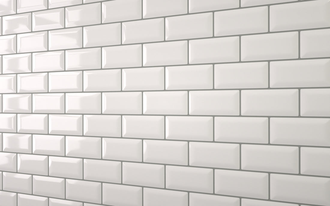 Bevel Metro Tile Wall Panel White - Reco Surfaces