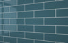 Flat Metro Large Brick Tile Teal Blue (300mm x 100mm)