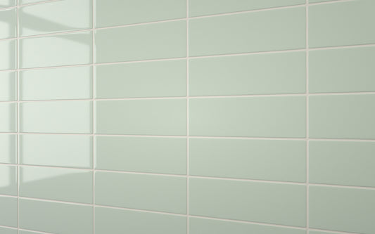 Flat Metro Large Linear Tile Glass Green (300mm x 100mm)