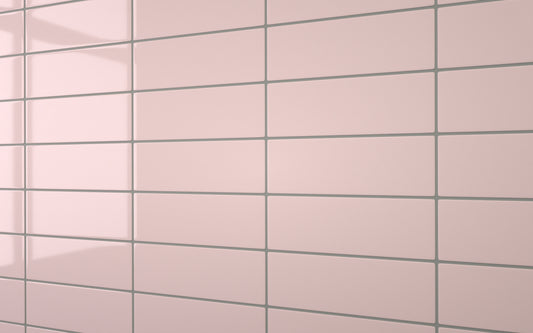 Flat Metro Large Linear Tile Pastel Pink (300mm x 100mm)
