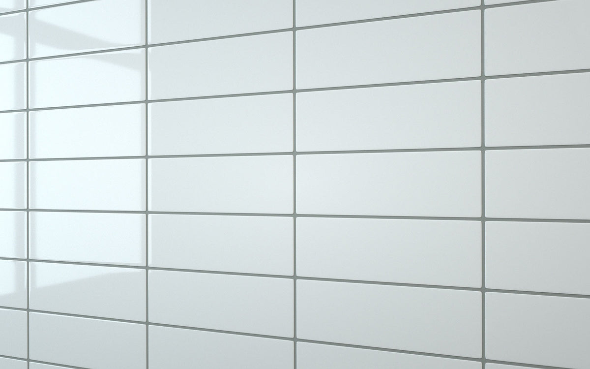 Linear Tiling Flat Metro Large Linear Tile White Wall Panel - Reco Surfaces