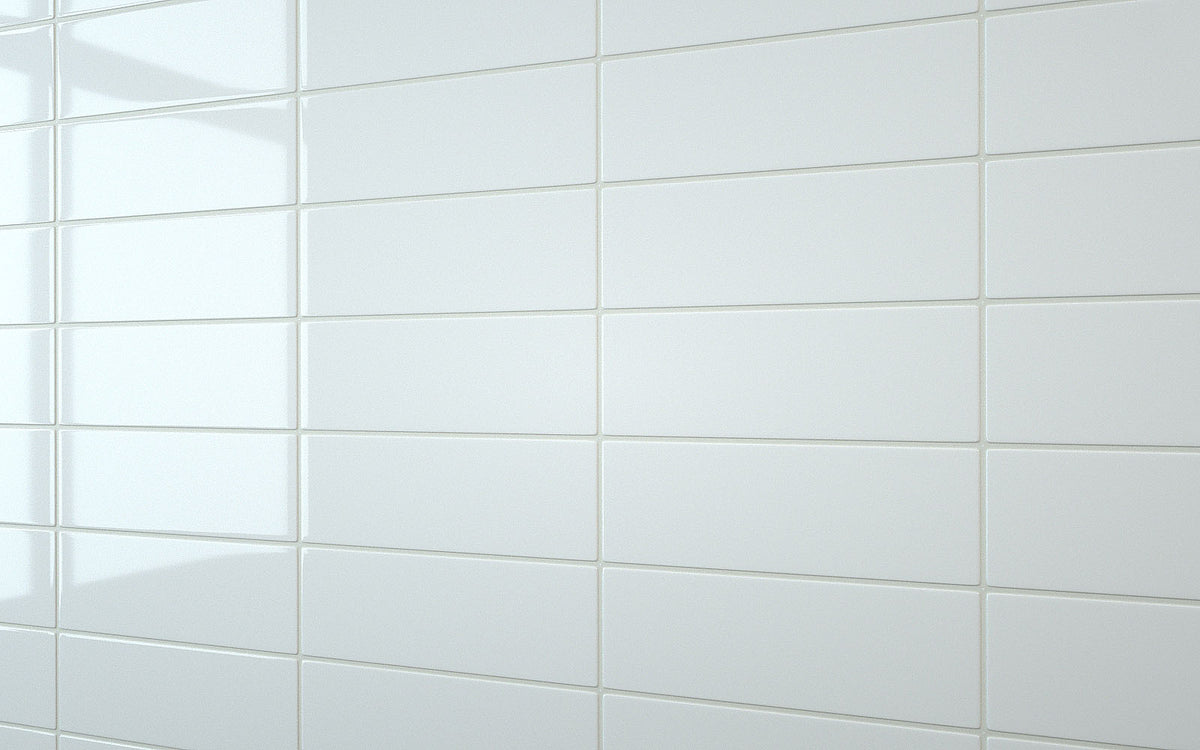 Linear Tiling Flat Metro Large Linear Tile White Wall Panel - Reco Surfaces